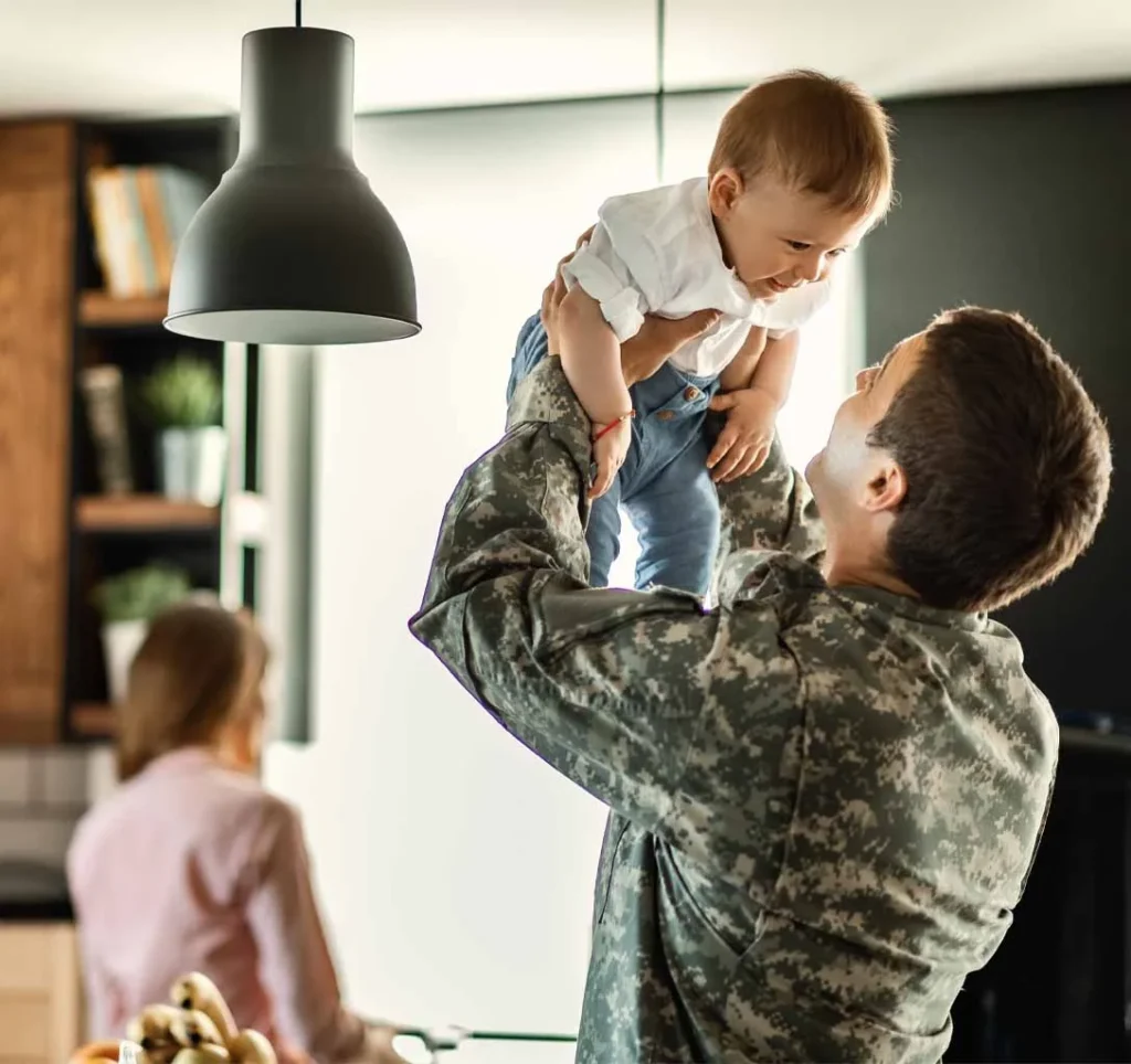 military moves with father and child